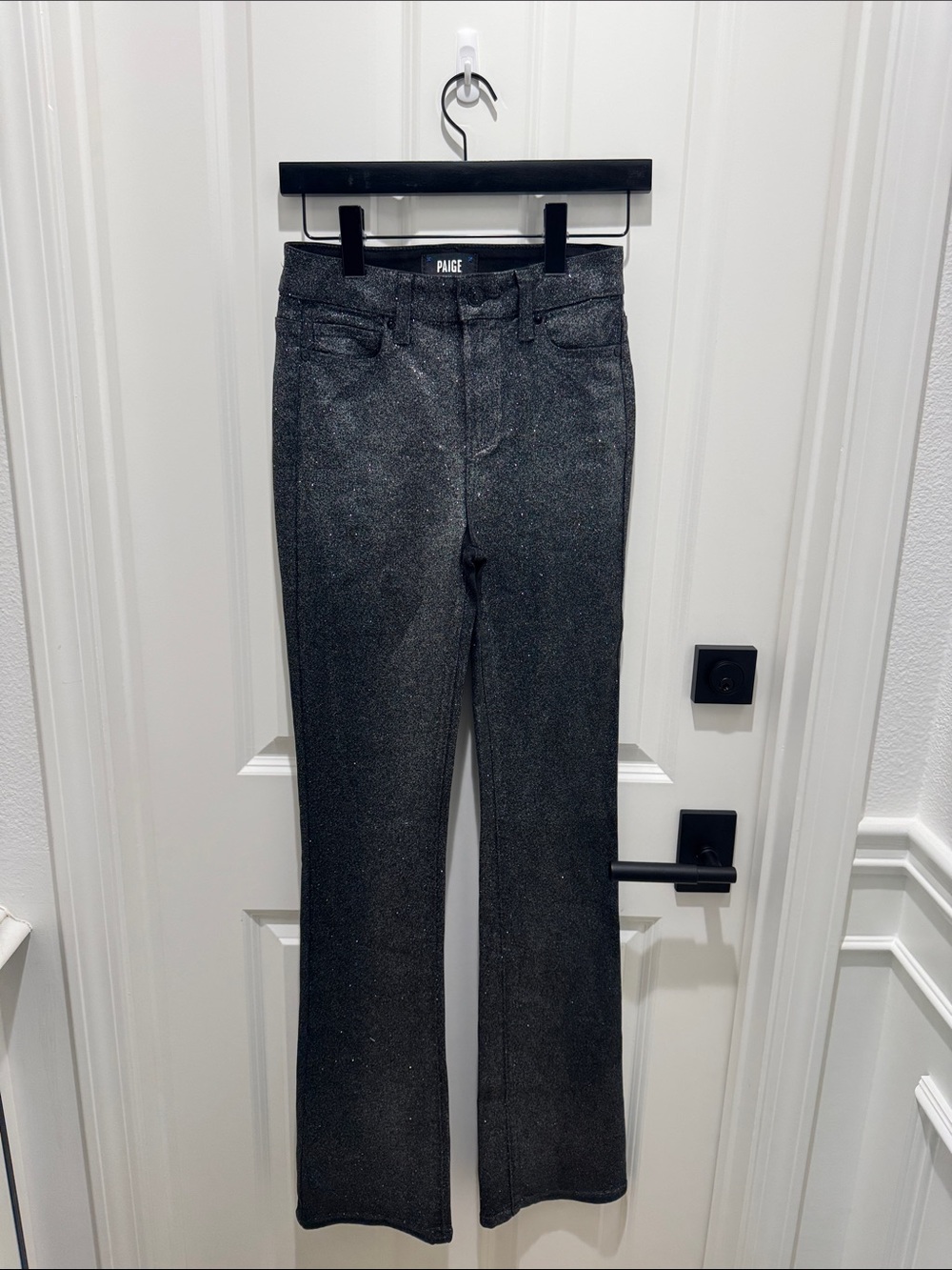 PAIGE Sparkle Black Bootcut Jeans